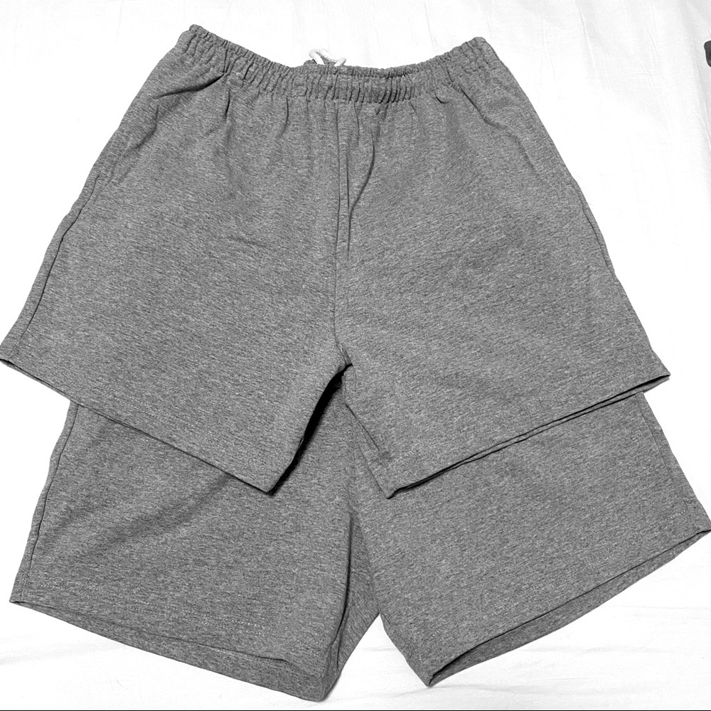 2prs High Waisted Grey Shorts Sweatpant Material